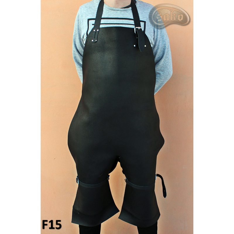 Kožená ochranná zástěra F15/řezník/svářeč/kuchař/grilovač/zámečník/kovář