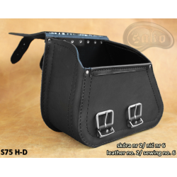 LEATHER SADDLEBAG S75 H-D SPORTSTER without bracket