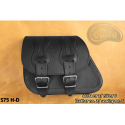 LEATHER SADDLEBAG S75 H-D SPORTSTER without bracket