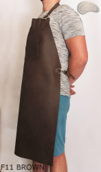 Kožená ochranná zástěra F11 BROWN/řezník/svářeč/kuchař/grilovač/zámečník
