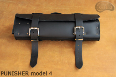 Taška / pouzdro na nůž   ČERNÁ lícová KŮŽE PUNISHER (model 4)
