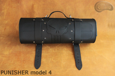 Taška / pouzdro na nůž   ČERNÁ lícová KŮŽE PUNISHER (model 4)