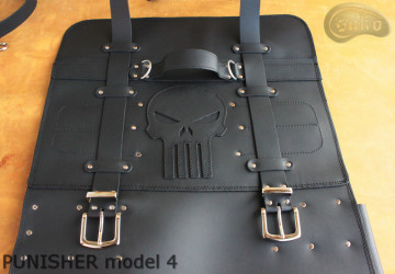 Taška / pouzdro na nůž   ČERNÁ lícová KŮŽE PUNISHER (model 4)