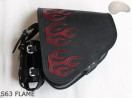 LEATHER SADDLEBAG S63 FLAME H-D SOFTAIL