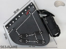 LEATHER SADDLEBAG S63 FLAME H-D SOFTAIL