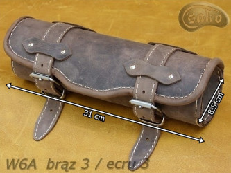Kožená rolka W06 BROWN / ECRU