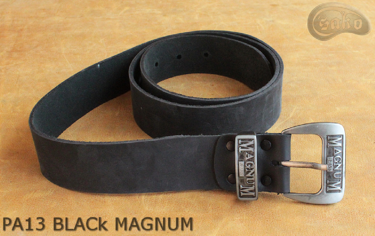 Kožený pásek na kalhoty PA13 BLACK MAGNUM