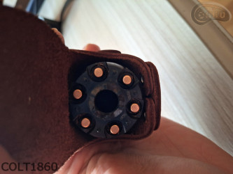 E3 HNĚDÝ6 obal pouzdra na buben revolveru Remington ráže 44 COLT1860