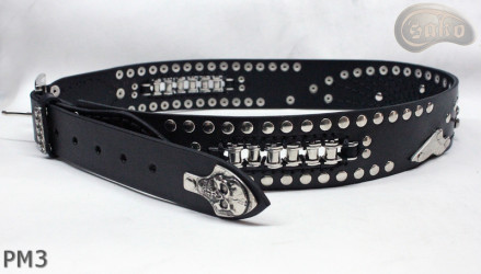Motorcycle leather trouser belt PM3, length ~ 115 cm
