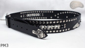 Motorcycle leather trouser belt PM3, length ~ 115 cm