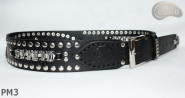 Motorcycle leather trouser belt PM3, length ~ 115 cm