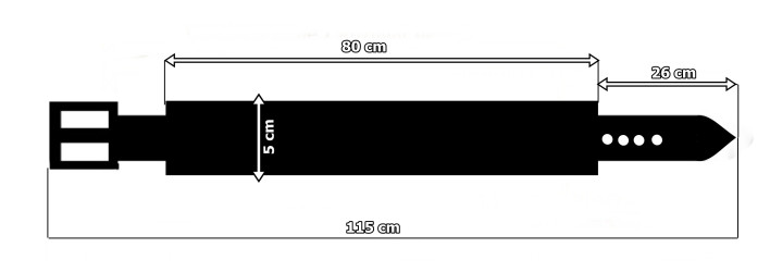 Kožený pásek PM3 pro kalhoty motorkářského stylu. DÉLKA ~ 115 cm