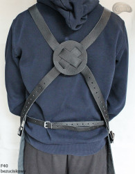 Kožená ochranná zástěra F40 bezuciskowy řezník/svářeč/kuchař/grilovač/zámečník