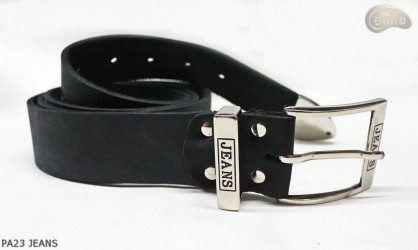 PA23 JEANS Leather trouser belt with metal tip