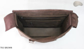 Leather shoulder bag TR3 BROWN