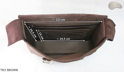 Leather shoulder bag TR3 BROWN
