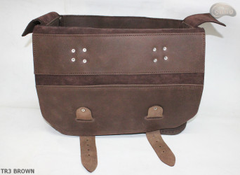Leather shoulder bag TR3 BROWN