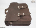 Leather shoulder bag TR3 BROWN