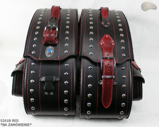 LEATHER SADDLEBAGS S261 RED *TO ORDER*