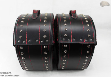 LEATHER SADDLEBAGS S261 RED *TO ORDER*
