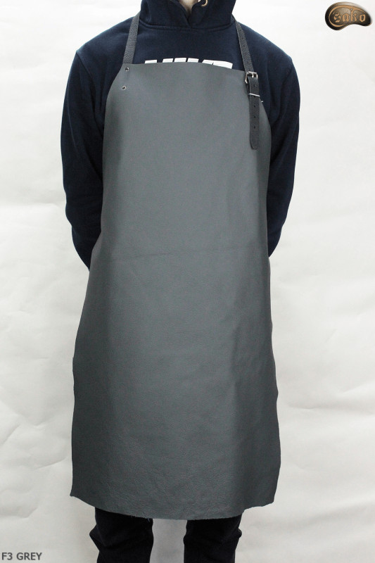 Leather protective apron F3 GREY/butcher/welding/chef/barbecue/locksmith