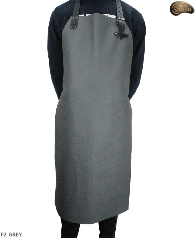 Leather protective apron F2 GREY/butcher/welding/chef/barbecue/locksmith