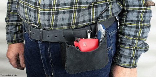 Tool belt pouch for attaching to trouser belt