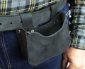 Tool belt pouch for attaching to trouser belt