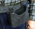Tool belt pouch for attaching to trouser belt