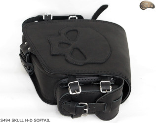 LEATHER SADDLEBAG S494 SKULL H-D SOFTAIL