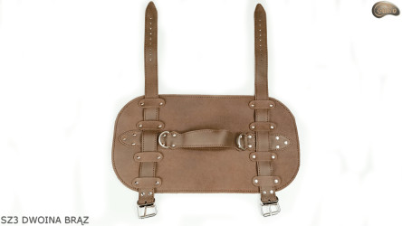 SZ3 suspenders, brown split leather /strap for a blanket, sleeping mat, sleeping bag, jacket, bicycle/motorcycle