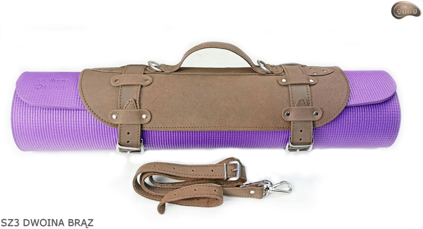 SZ3 suspenders, brown split leather /strap for a blanket, sleeping mat, sleeping bag, jacket, bicycle/motorcycle