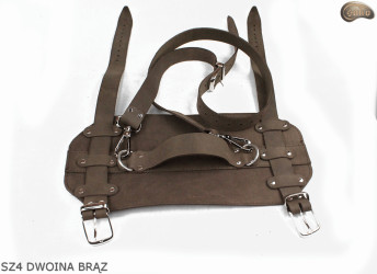 SZ4 hevederek, barna hasított bőr /heveder takaróhoz, alvómatrachoz, hálózsákhoz, kabáthoz, kerékpárhoz/motorkerékpárhoz