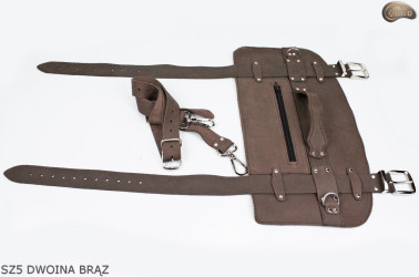 SZ5 hevederek, barna hasított bőr /heveder takaróhoz, alvómatrachoz, hálózsákhoz, kabáthoz, kerékpárhoz/motorkerékpárhoz