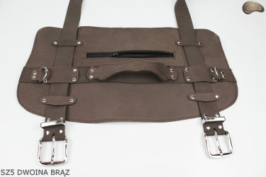 SZ5 hevederek, barna hasított bőr /heveder takaróhoz, alvómatrachoz, hálózsákhoz, kabáthoz, kerékpárhoz/motorkerékpárhoz