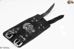 Leather bracelet B7 skull goth rock metal punk