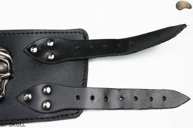 Leather bracelet B7 skull goth rock metal punk