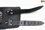 Leather bracelet B7 skull goth rock metal punk