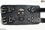 Leather bracelet B7 skull goth rock metal punk