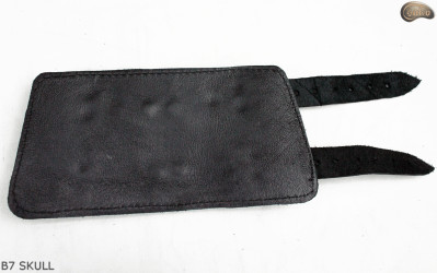 Leather bracelet B7 skull goth rock metal punk