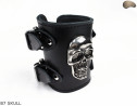 Leather bracelet B7 skull goth rock metal punk