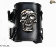 Leather bracelet B7 skull goth rock metal punk
