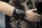 Leather bracelet B7 skull goth rock metal punk