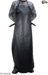 Kožená ochranná zástěra F21 BLACK/řezník/svářeč/kuchař/grilovač/zámečník