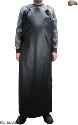Kožená ochranná zástěra F21 BLACK/řezník/svářeč/kuchař/grilovač/zámečník