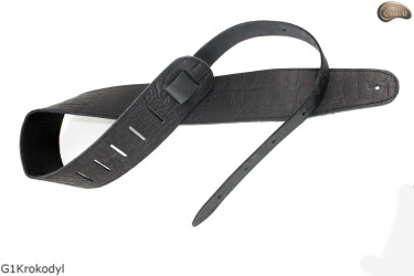 G1 Crocodile leather electric guitar/bass strap