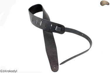 G1 Crocodile leather electric guitar/bass strap