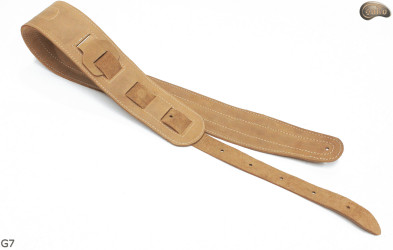 Popruh pro elektrickou/basovou kytaru G7 z přírodní kůže