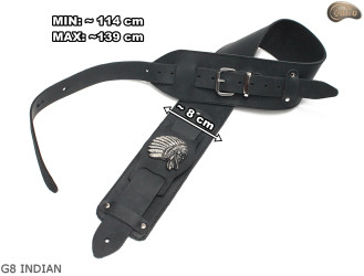 Popruh na elektrickou/basovou kytaru G8 INDICKÝ/náčelník přírodní kůže