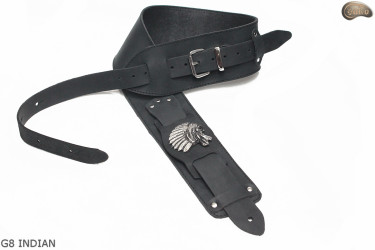 Popruh na elektrickou/basovou kytaru G8 INDICKÝ/náčelník přírodní kůže